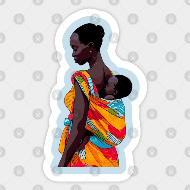 Afrocentric Mother And Baby Sticker by Graceful Designs